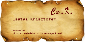 Csatai Krisztofer névjegykártya